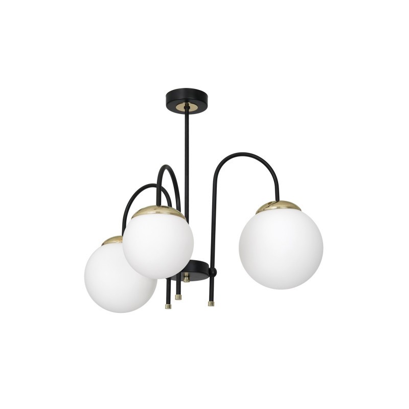 Lampa sufitowa SPARTA BLACK / GOLD 3xE14