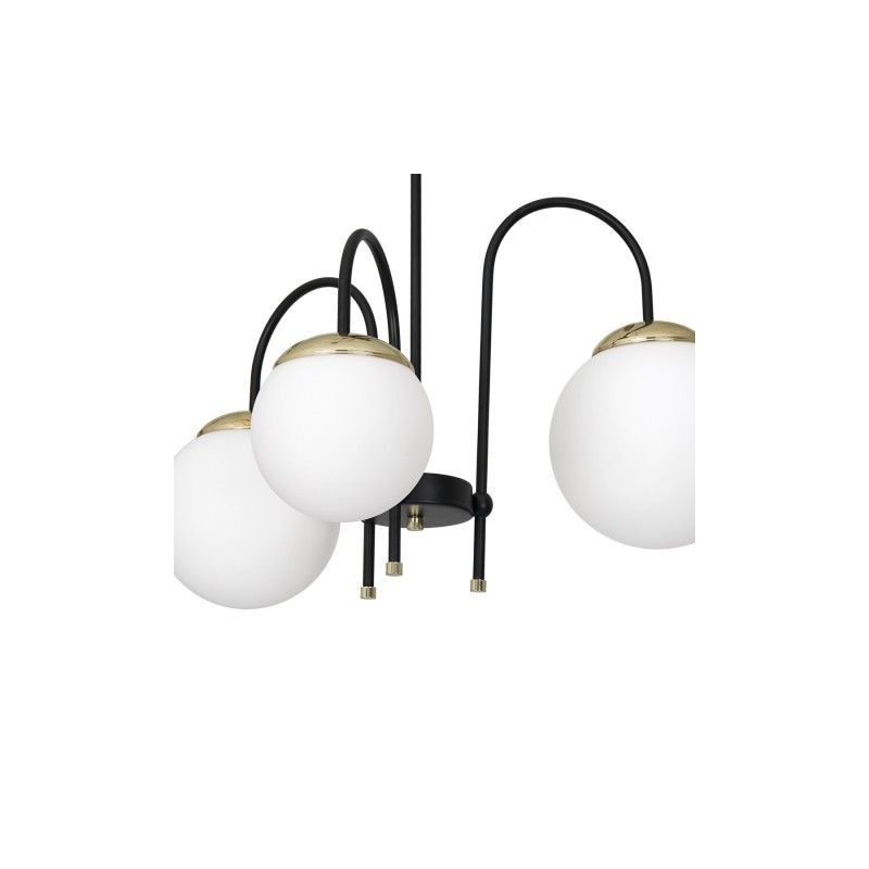Lampa sufitowa SPARTA BLACK / GOLD 3xE14