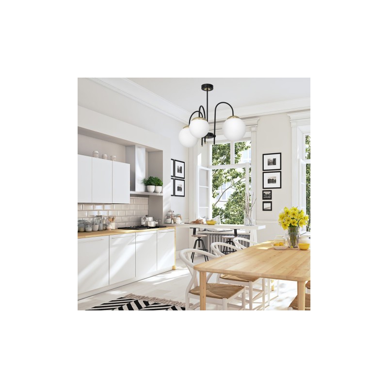 Lampa sufitowa SPARTA BLACK / GOLD 3xE14