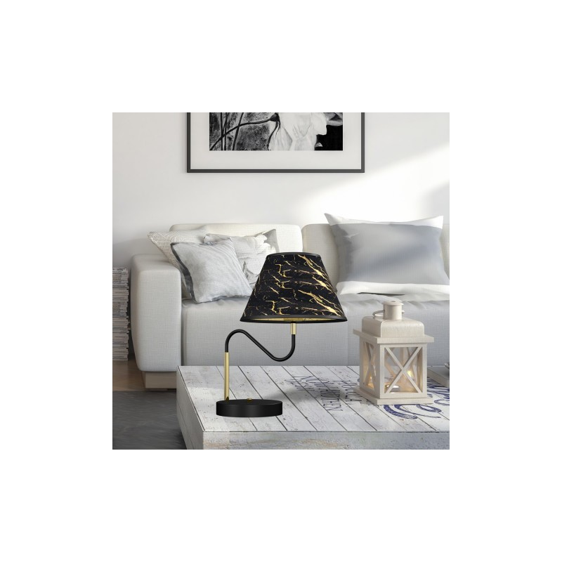 Lampka stołowa HERMES Black/Gold 1xE27