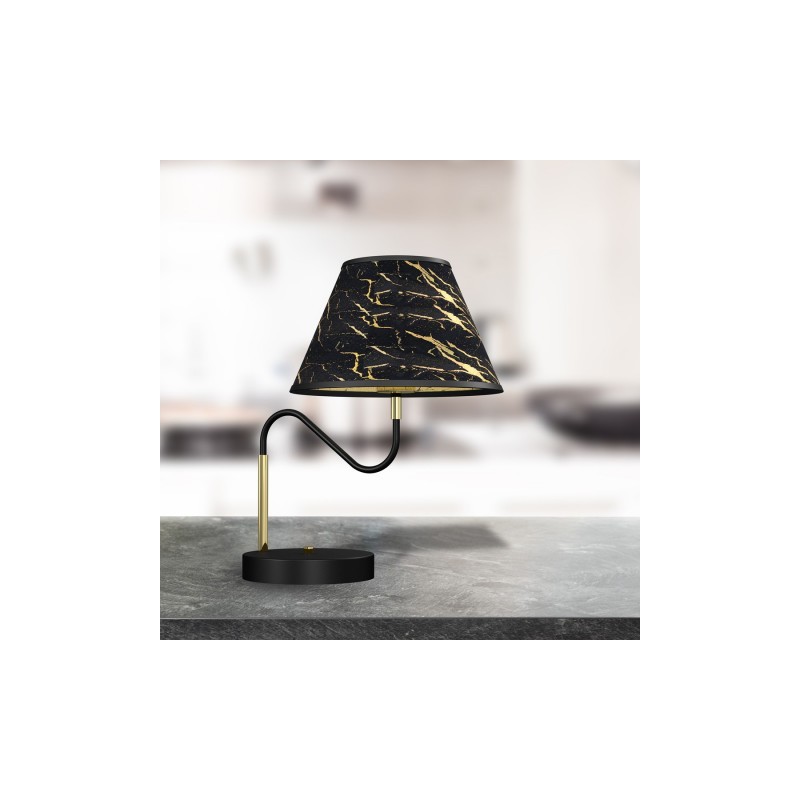 Lampka stołowa HERMES Black/Gold 1xE27
