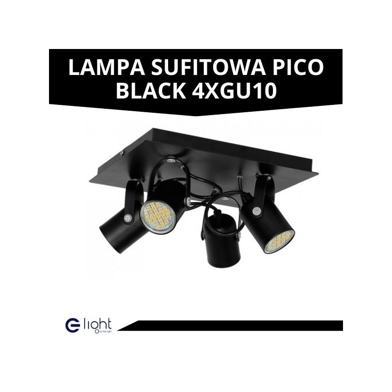 Lampa sufitowa PICO BLACK 4xGU10