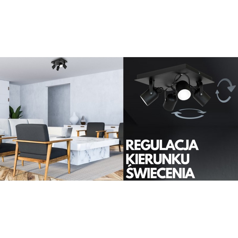 Lampa sufitowa PICO BLACK 4xGU10
