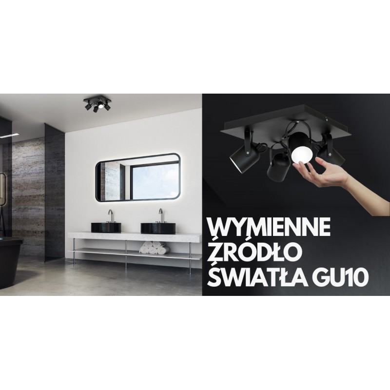 Lampa sufitowa PICO BLACK 4xGU10