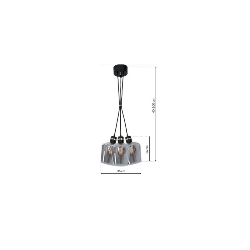Lampa wisząca RICHMOND BLACK / GOLD 3xE27  Supeł