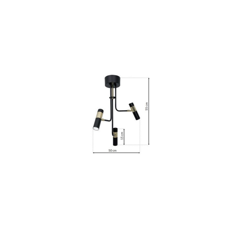 Lampa sufitowa DALLAS GOLD 3xGU10