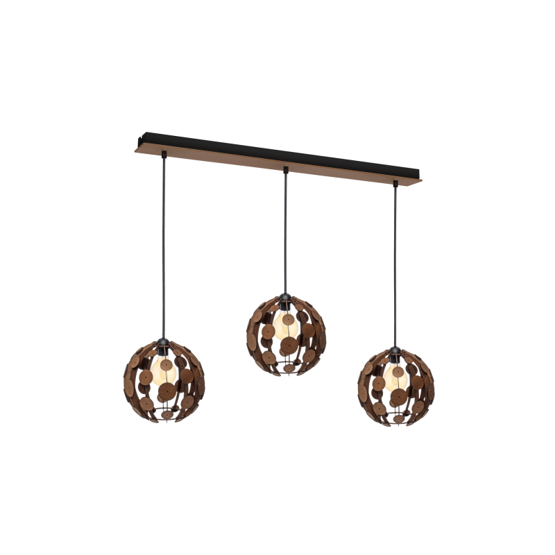 Lampa wisząca GAIA BROWN / WOOD 3xE27 60W