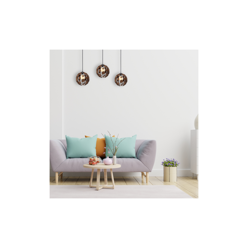 Lampa wisząca GAIA BROWN / WOOD 3xE27 60W