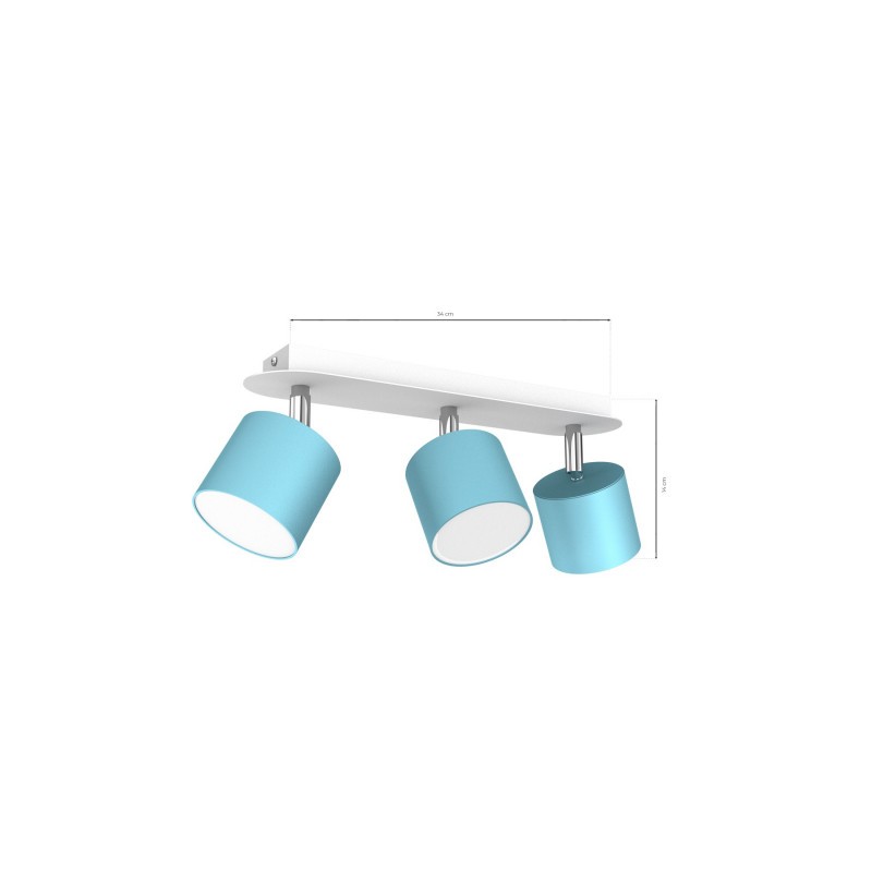 Lampa sufitowa DIXIE BLUE 3xGX53