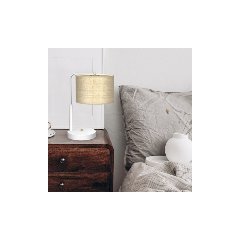 Lampa gabinetowa MARSHALL WHITE / RATTAN 1xE27