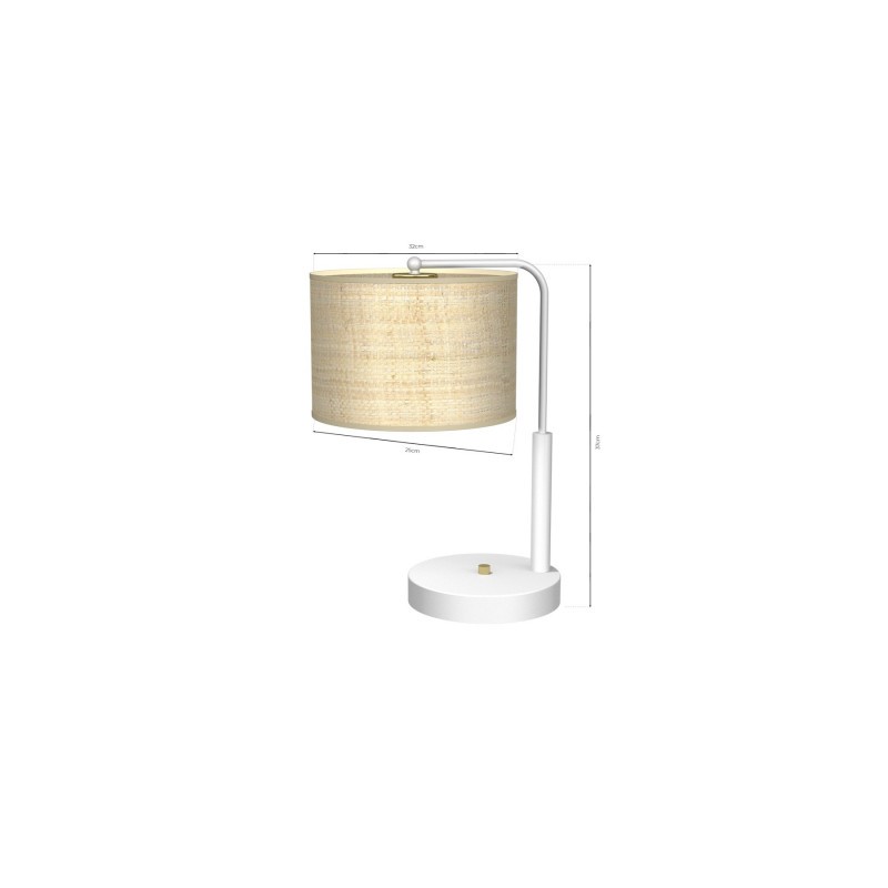 Lampa gabinetowa MARSHALL WHITE / RATTAN 1xE27