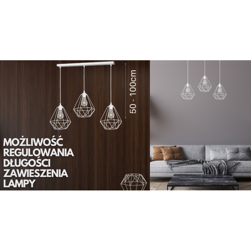 Lampa wisząca BASKET WHITE 3xE27