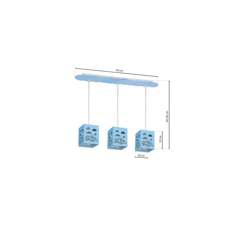 Lampa wisząca RALLY BLUE 3xE27 60W