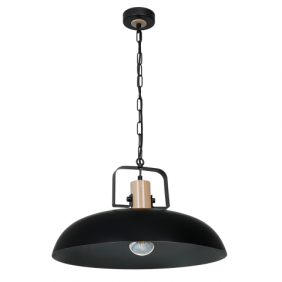Lampa wisząca FRIDA BLACK / WOOD 1xE27 60W