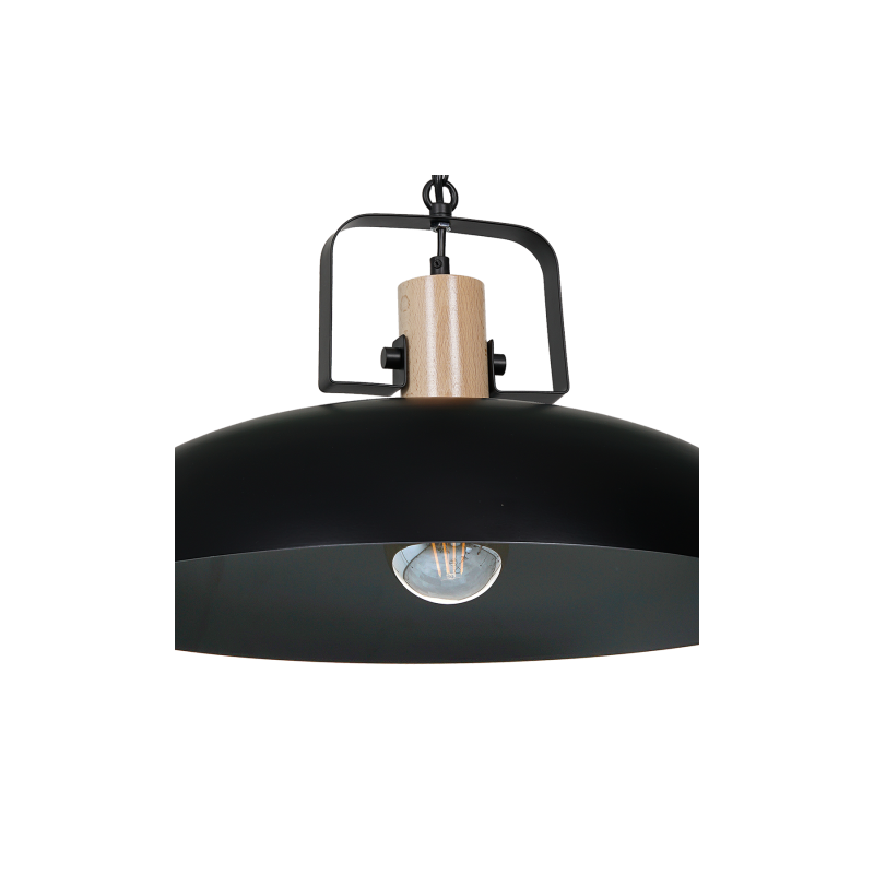 Lampa wisząca FRIDA BLACK / WOOD 1xE27 60W