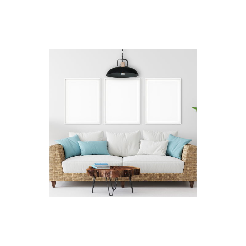 Lampa wisząca FRIDA BLACK / WOOD 1xE27 60W
