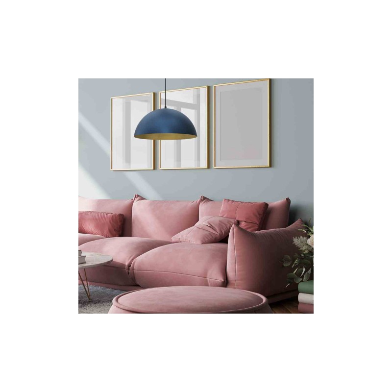 Lampa wisząca BETA NAVY BLUE/GOLD 1xE27 45cm