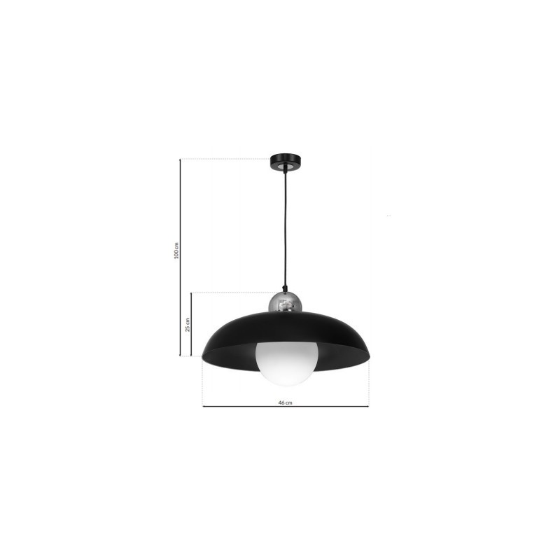 Lampa wisząca KAPPA BLACK / CHROME 1xE27 60W