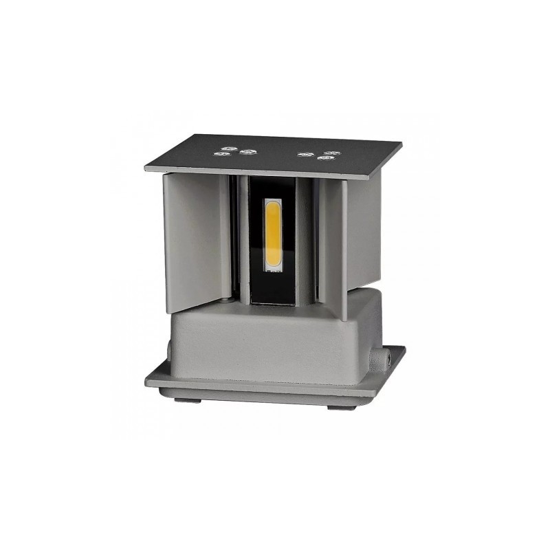 Kinkiet Ścienny V-TAC 12W LED Góra/Dół Regulowany Chip BRIDGELUX Szary Kwadrat IP65 VT-759-12 4000K 1100lm