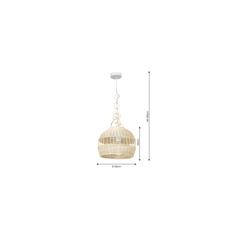 Lampa wisząca VIMINI WHITE 1xE27