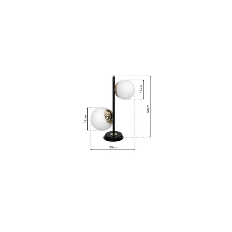 Lampa stołowa SPARTA BLACK / GOLD 2xE14
