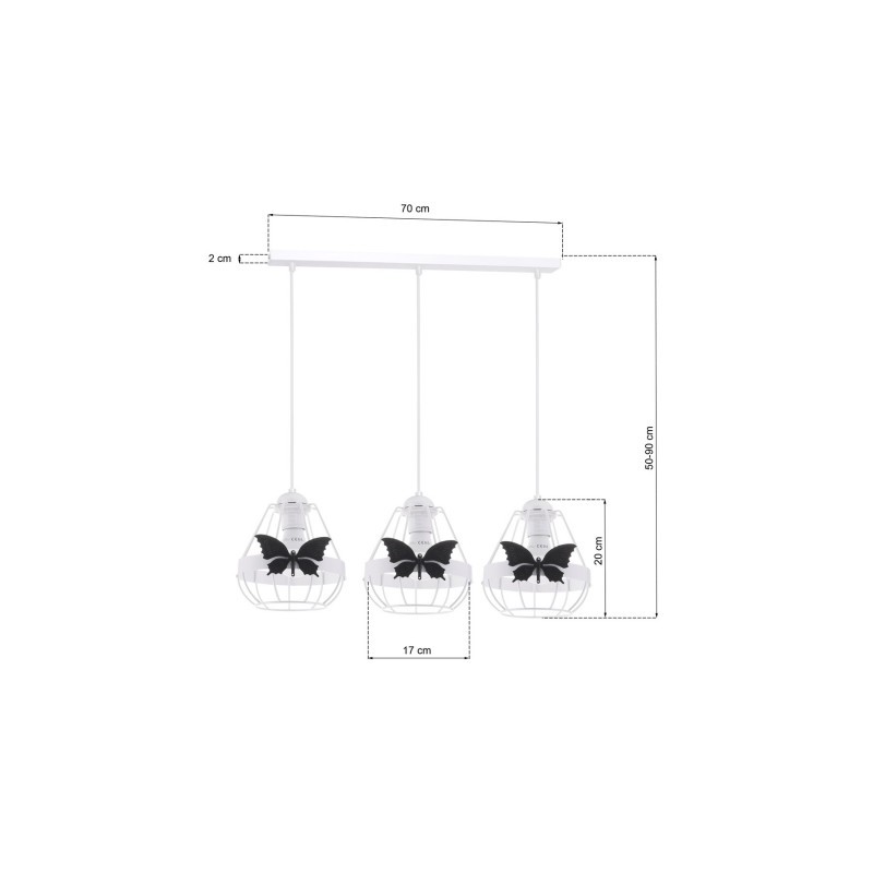Lampa wisząca KAGO WHITE 3xE27