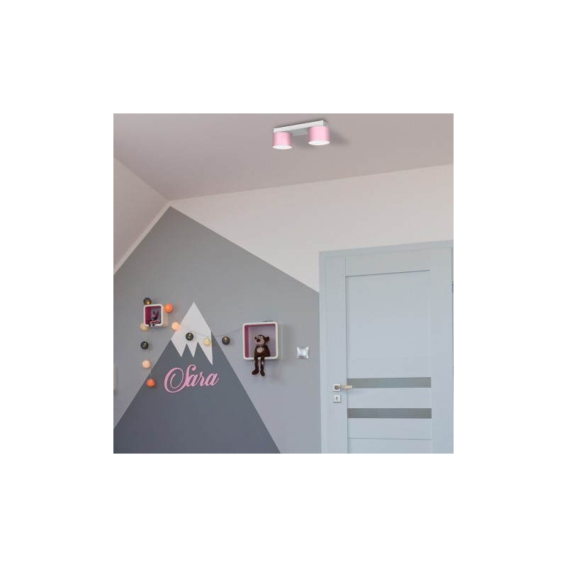 Lampa sufitowa DIXIE Pink/White  2xGX53