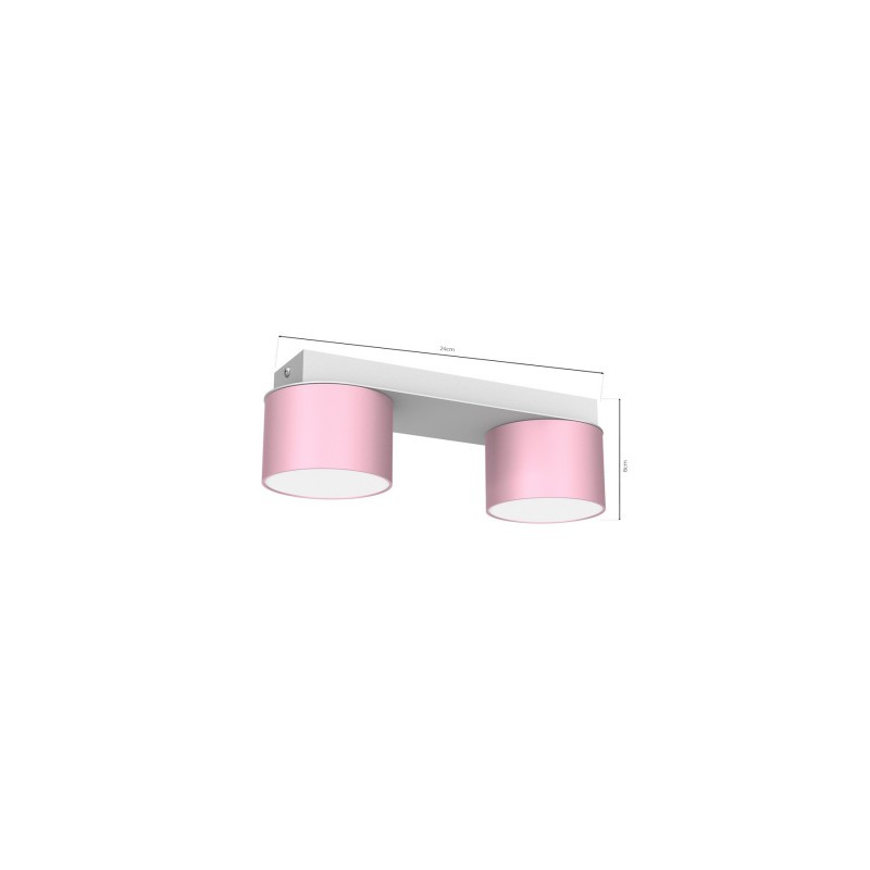 Lampa sufitowa DIXIE Pink/White  2xGX53