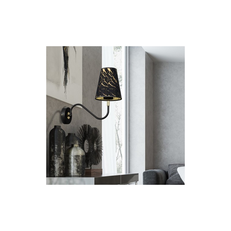 Kinkiet HERMES Black/Gold 1xE27