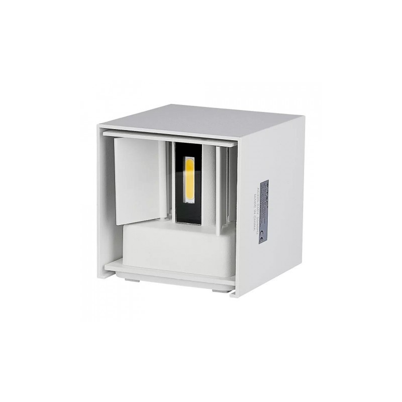 Oprawa Ścienna V-TAC 6W Kinkiet Góra/Dół Regulowany Biały Kwadrat IP65 Bridgelux VT-759 3000K 660lm