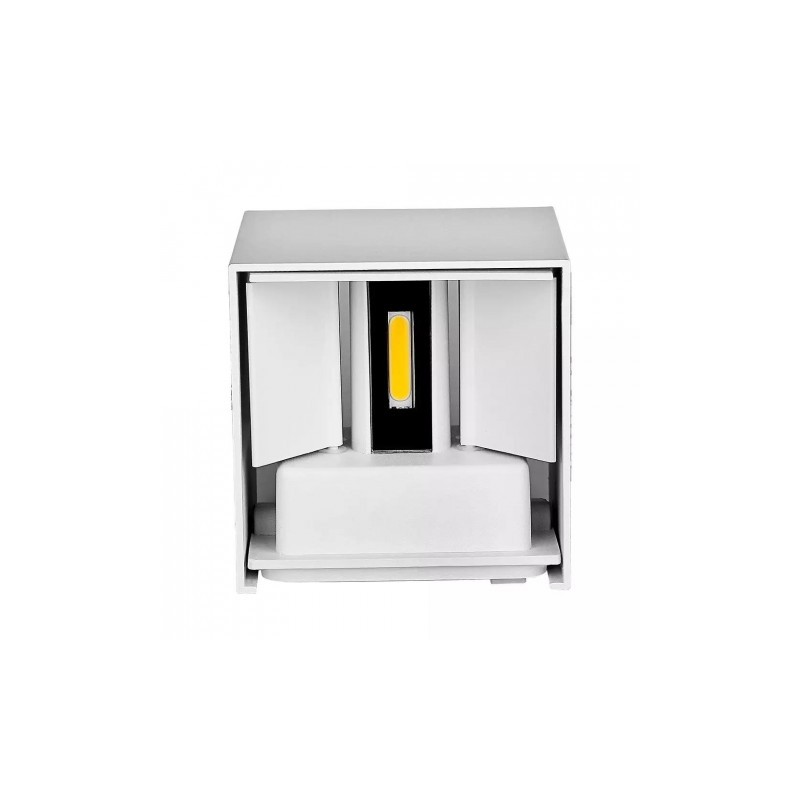 Oprawa Ścienna V-TAC 6W Kinkiet Góra/Dół Regulowany Biały Kwadrat IP65 Bridgelux VT-759 4000K 660lm