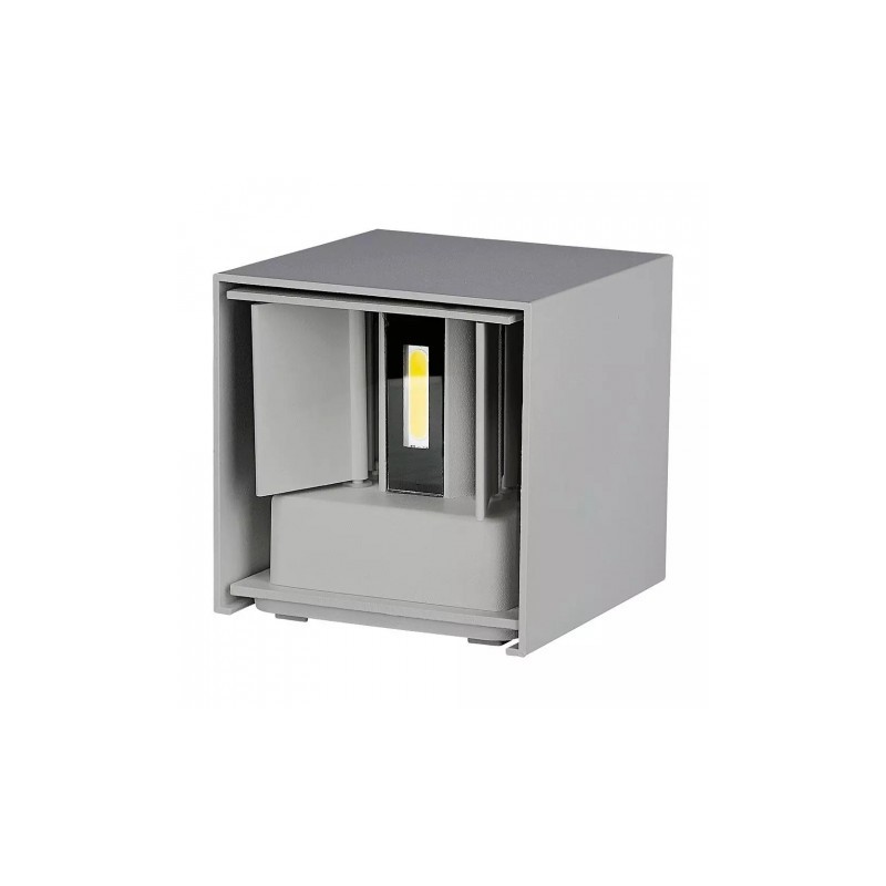 Oprawa Ścienna V-TAC 6W Kinkiet Góra/Dół Regulowany Szary Kwadrat IP65 Bridgelux VT-759 4000K 660lm