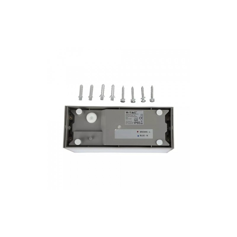 Oprawa Ścienna V-TAC 12W LED Góra Dół Szary IP65 VT-8057 6400K 1150lm