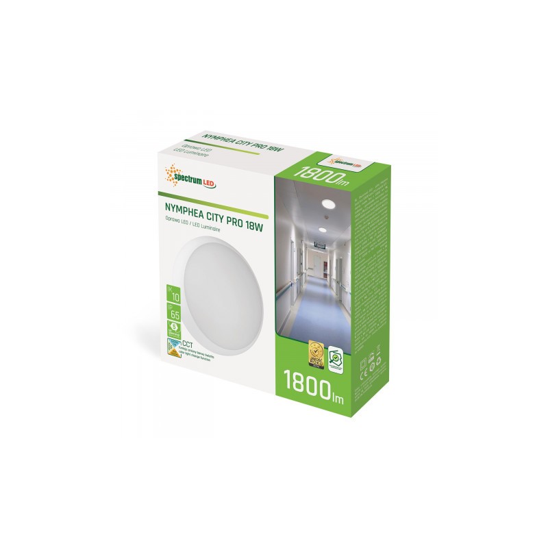 Plafon LED natynkowy 18W NYMPHEA CITY PRO IP65 CCT