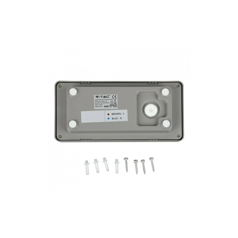 Oprawa Ścienna V-TAC 12W LED Szary IP65 VT-8058 6400K 1160lm