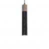 Lampa wisząca SOLO SAWN BLACK / PATINATED WOOD 1x mini GU10