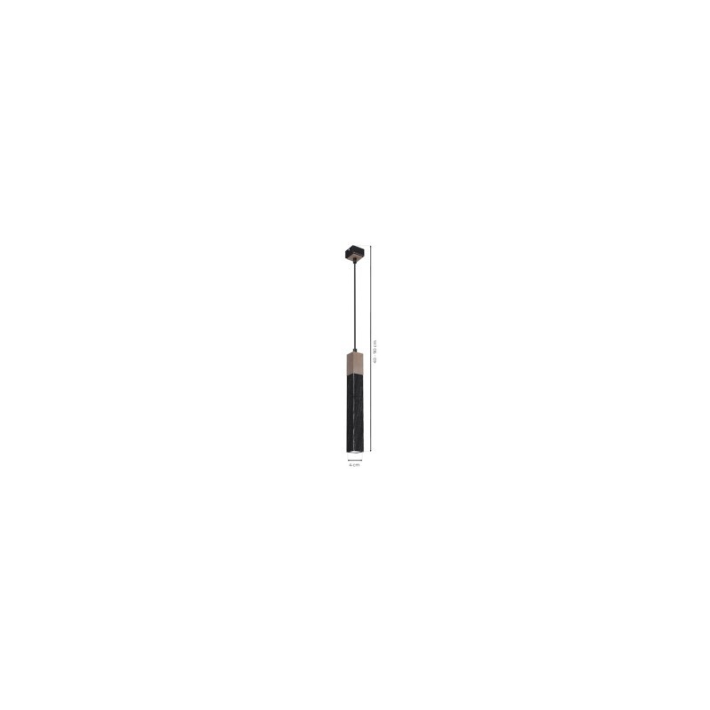 Lampa wisząca SOLO SAWN BLACK / PATINATED WOOD 1x mini GU10