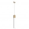 Lampa wisząca SOLO SAWN WHITE / PATINATED WOOD 1x mini GU10