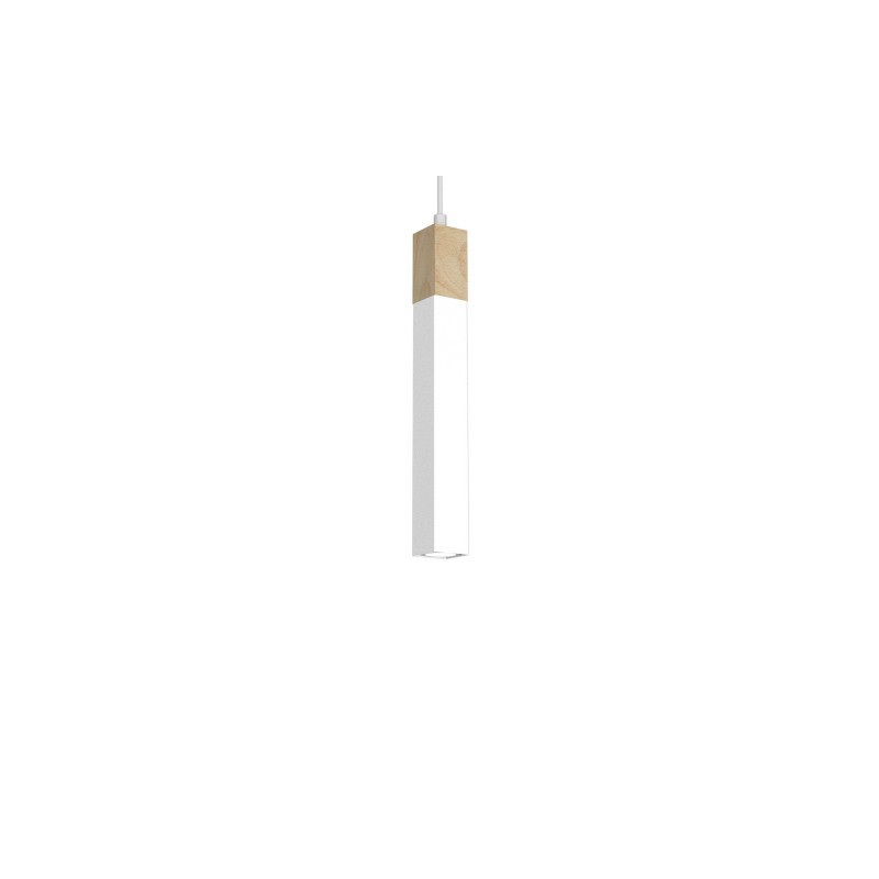 Lampa wisząca SOLO SAWN WHITE / PATINATED WOOD 1x mini GU10
