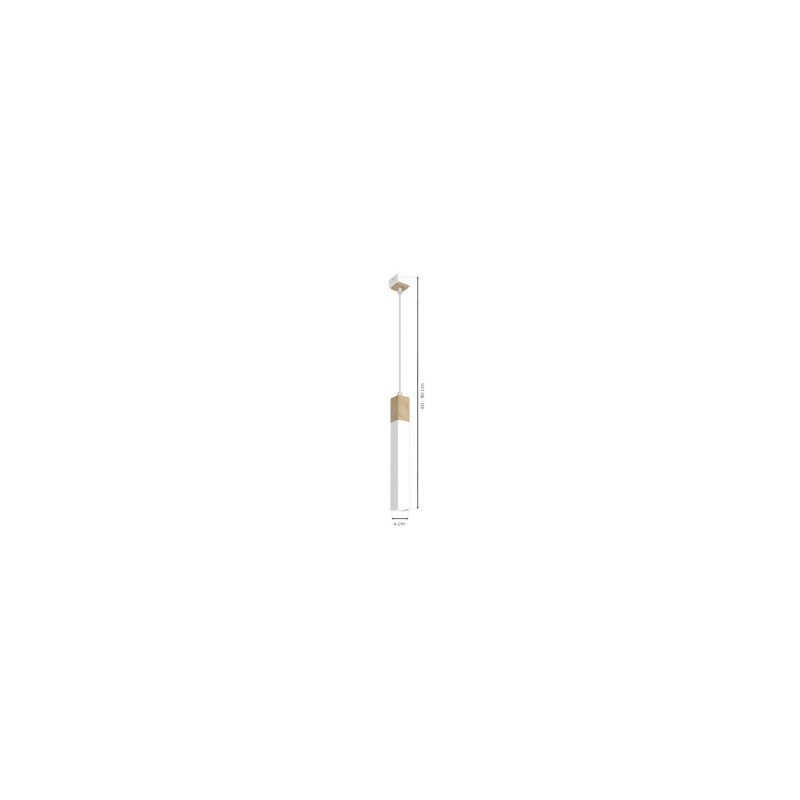 Lampa wisząca SOLO SAWN WHITE / PATINATED WOOD 1x mini GU10