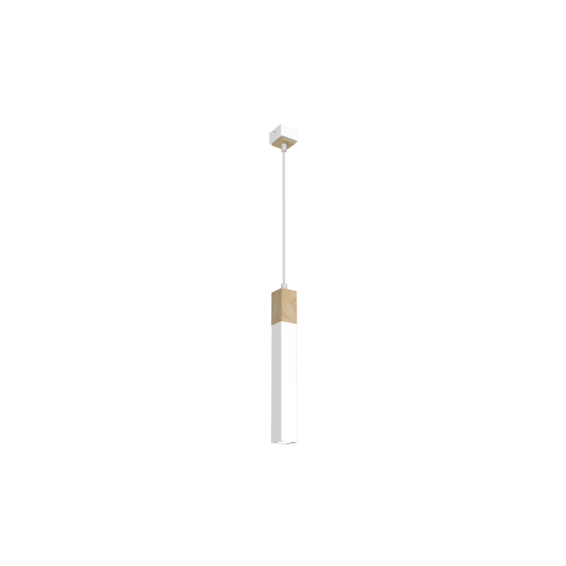 Lampa wisząca SOLO SAWN WHITE / PATINATED WOOD 1x mini GU10