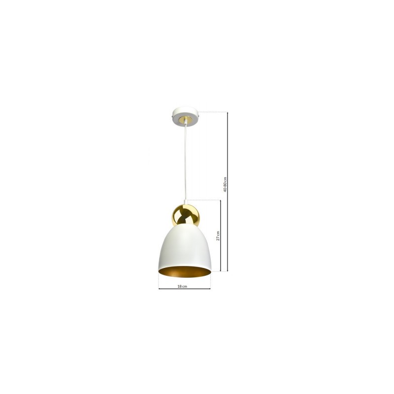 Lampa wisząca TAURUS WHITE/GOLD 1xE27