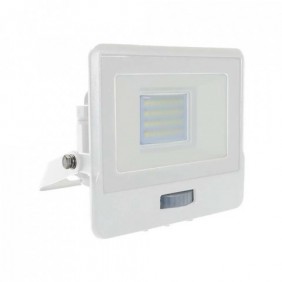 Projektor LED V-TAC 20W SAMSUNG CHIP Czujnik Ruchu Biały Z MUFĄ VT-128S 3000K 1510lm 5 Lat Gwarancji