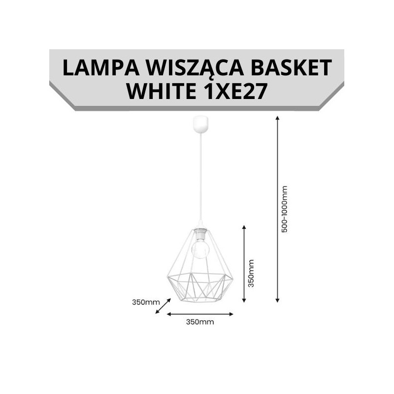 Lampa wisząca BASKET WHITE 1xE27