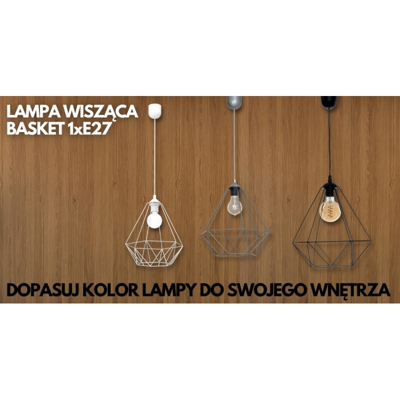 Lampa wisząca BASKET WHITE 1xE27