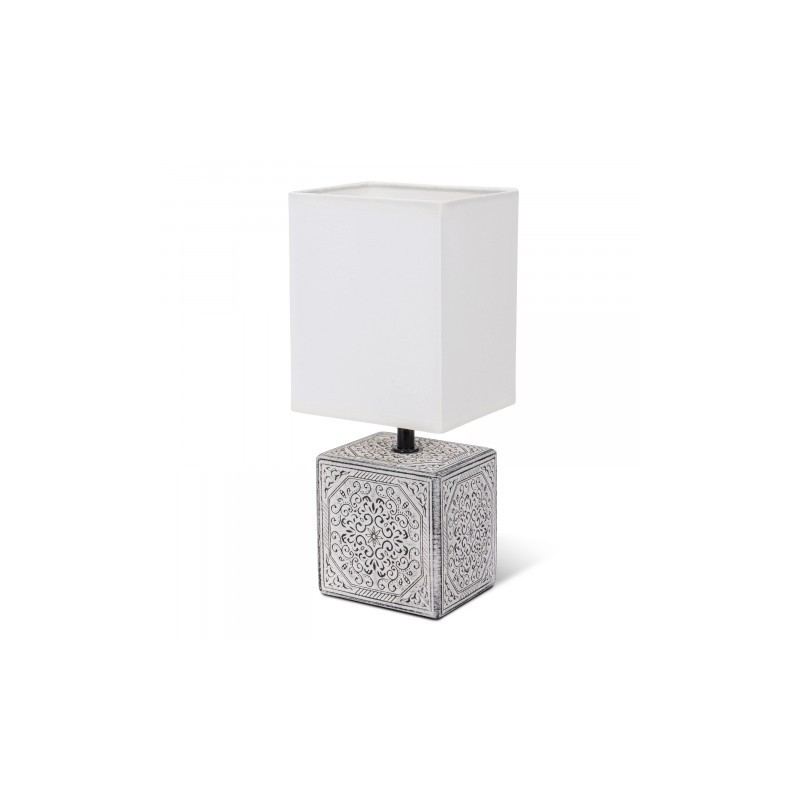 Ceramiczna lampa stołowa E14 18 Czarna z białym kloszem