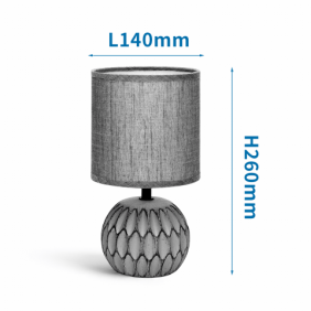 Ceramiczna lampa stołowa E14 19 Ciemno-Szara
