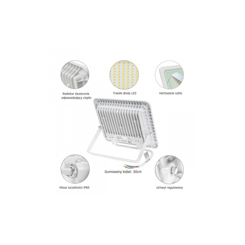 Lampa LED reflektor 50W 230V NOCTIS LUX 2 IP65 NW - Biały