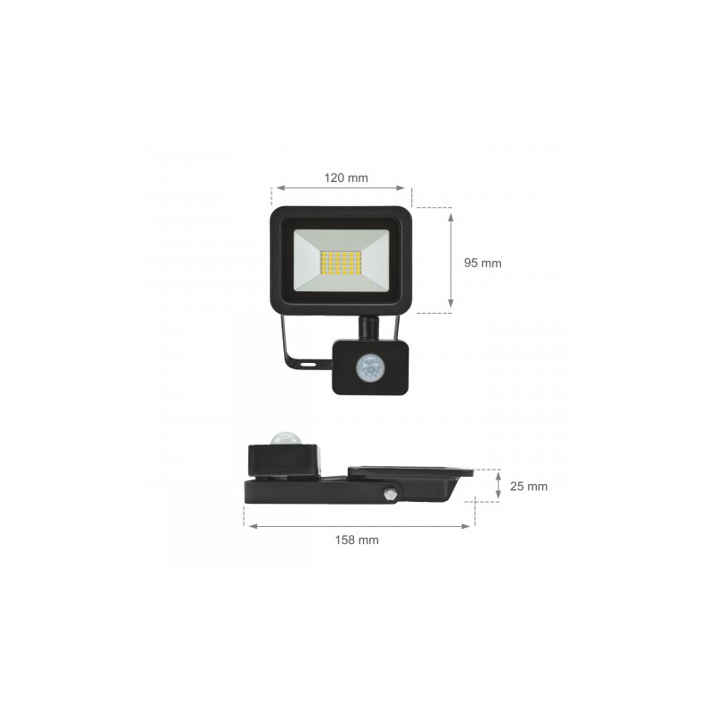 Naświetlacz LED 20W NOCTIS LUX 2 IP44 CW Czujnik ruchu - Czarny