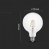 Żarówka LED V-TAC 12W Filament E27 G125 Przeźroczysta VT-2143 4000K 1550lm